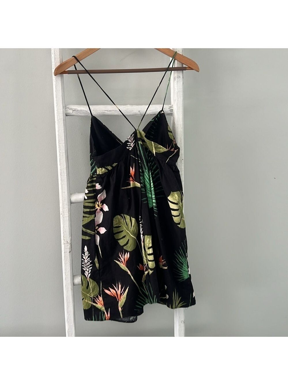 Zara Trafaluc tropical print cut out tie front sundress size medium - Picture 8 of 11